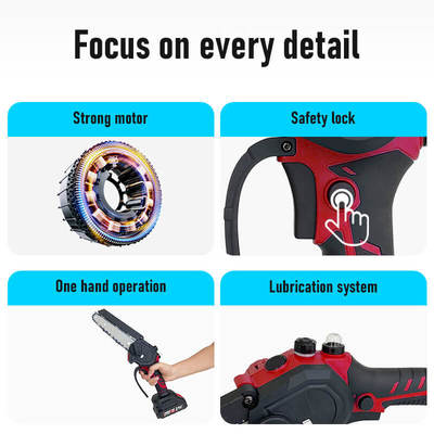 Mini 6-Inch Wireless Electric Cordless Chainsaw 6-Inch Industrial Grade Blade Power Battery Saw